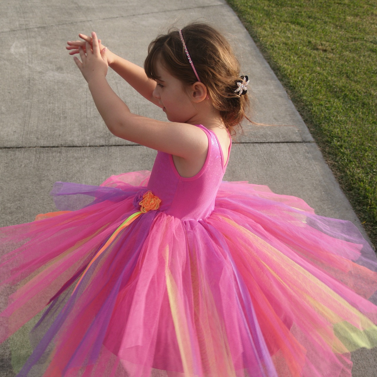 Little girl in ballerina outfit